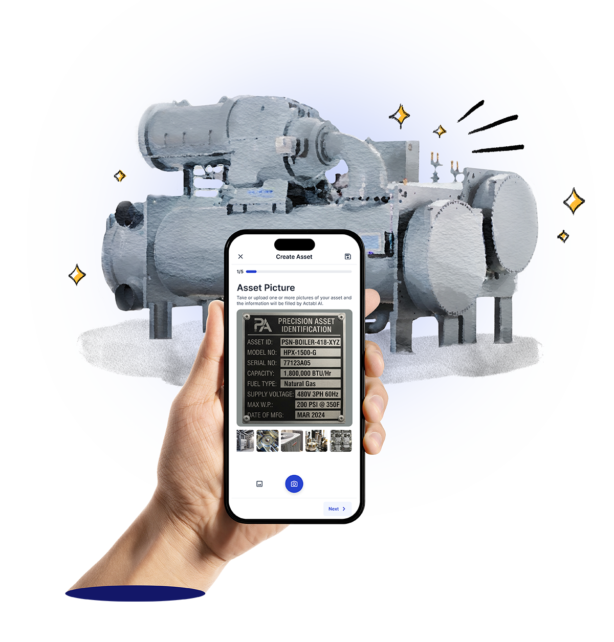 boiler+hand with screen